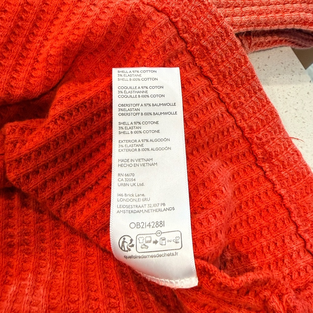 BDG oversized Orange Waffle Knit Top - Picture 6 of 6